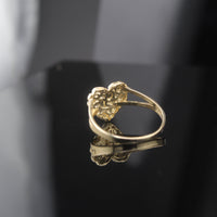 Anillo de pepita de oro de 14 quilates con forma de corazón
