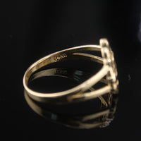 Anillo de pepita de oro de 14 quilates con forma de corazón