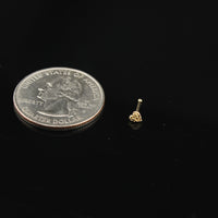 Pendiente de nariz de pepita de corazón de oro de 14K real