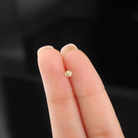Real 14K Gold Round Nugget Nose Stud