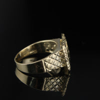 Real 10K Gold Last Supper Nugget Ring