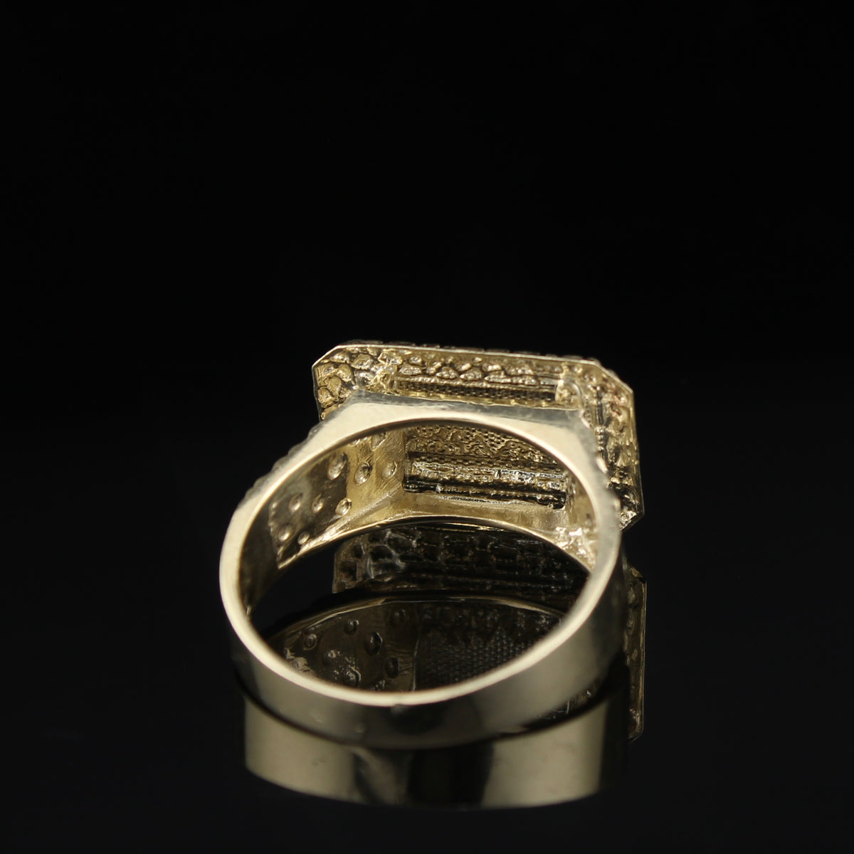 Real 10K Gold Last Supper Nugget Ring