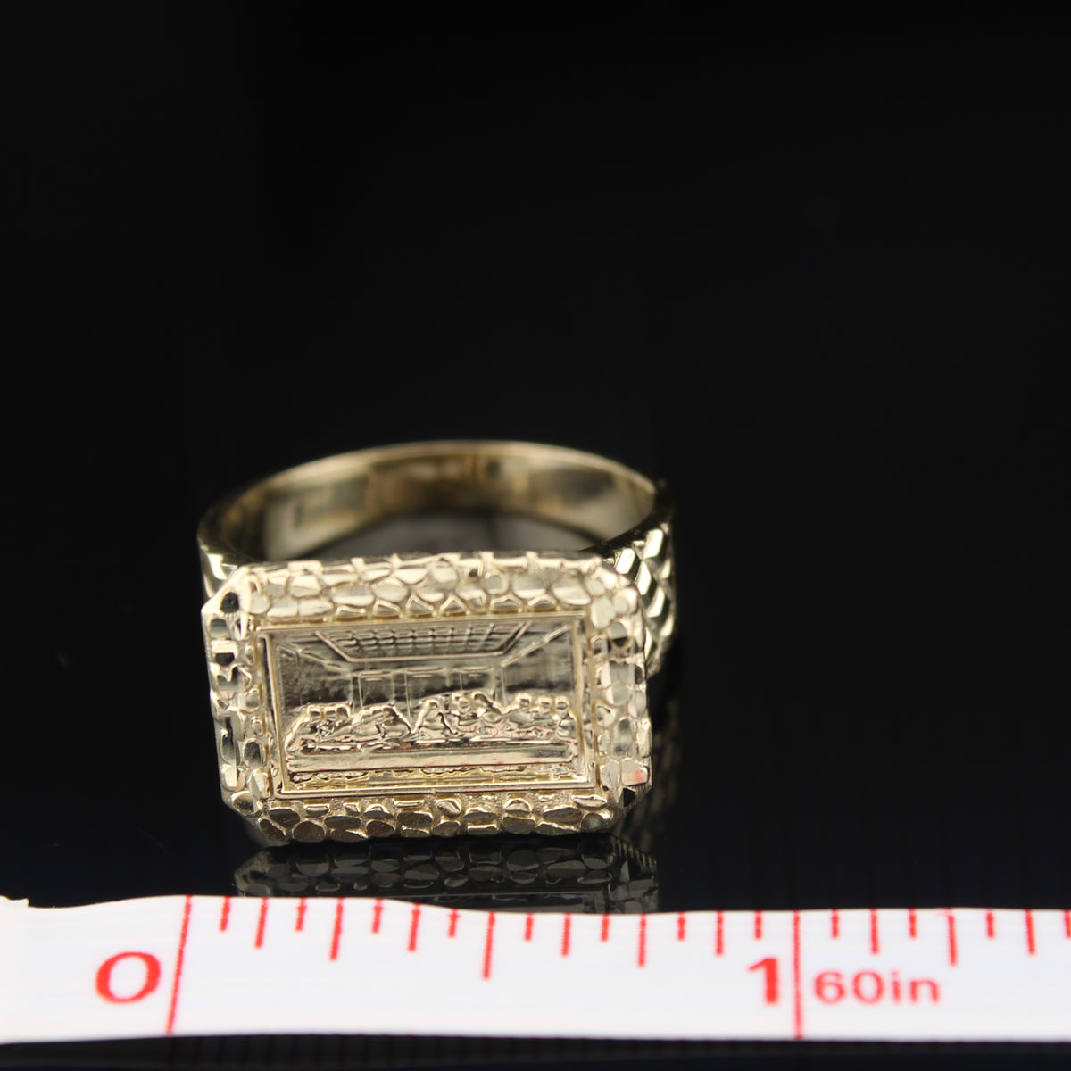Real 10K Gold Last Supper Nugget Ring