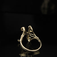 Anillo inicial "K" de oro de 10 quilates auténtico