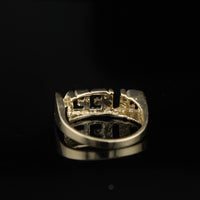 Anillo de reina de oro de 10K real