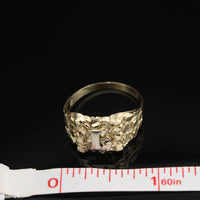 Real 10K Gold Initial Nugget Ring