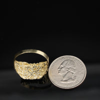 Real 10K Gold Initial Nugget Ring