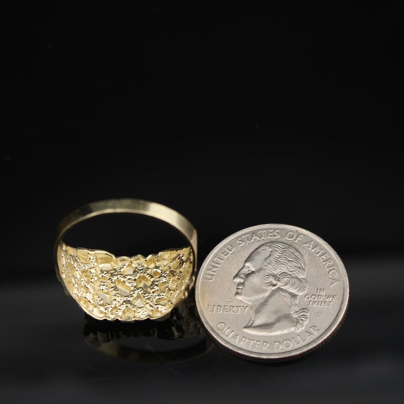 10K Initial Nugget Ring