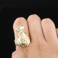 Real 10K Gold Money Bag Ring