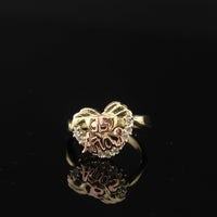 Real 10K Gold Heart Quinceañera Ring 15 Anos
