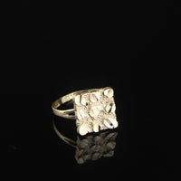 Real 10K Gold Square Nugget Ring