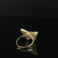 Anillo de mujer de oro de 10K real con mariposa