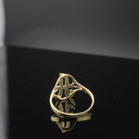 Anillo de oro de 10K con la letra A cursiva