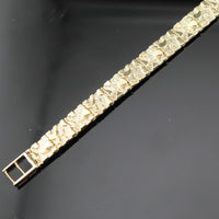 Pulsera de pepitas de oro de 10K real