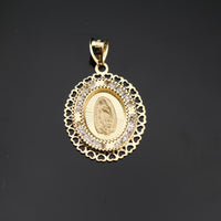 Colgante de la Virgen María de oro de 10K auténtico