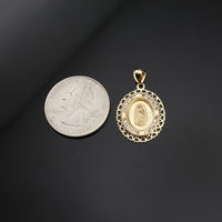 Colgante de la Virgen María de oro de 10K auténtico