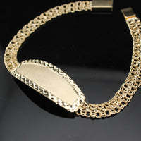 Pulsera de oro macizo de 10 quilates y 8 mm con placa de identificación (ID) estilo Chino