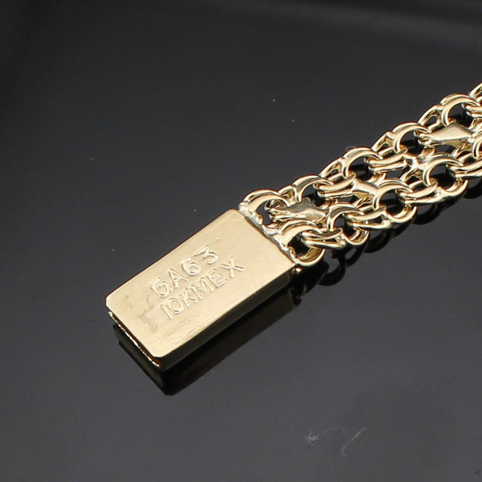 Pulsera de oro macizo de 10 quilates y 8 mm con placa de identificación (ID) estilo Chino