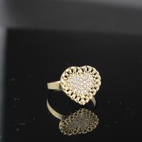 Anillo de corazón de oro de 10K real