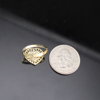Anillo de corazón de oro de 10K real