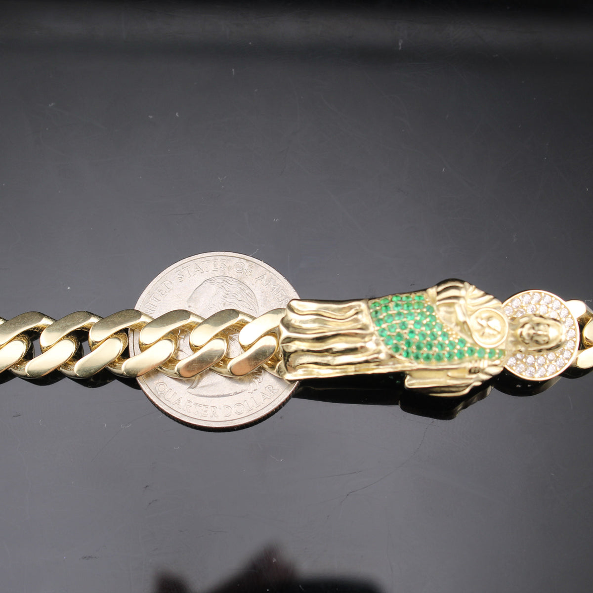 Pulsera de oro real de 10K de San Judas