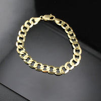 Pulsera de Eslabones Cubanos de Oro de 10K Auténtico de 9mm