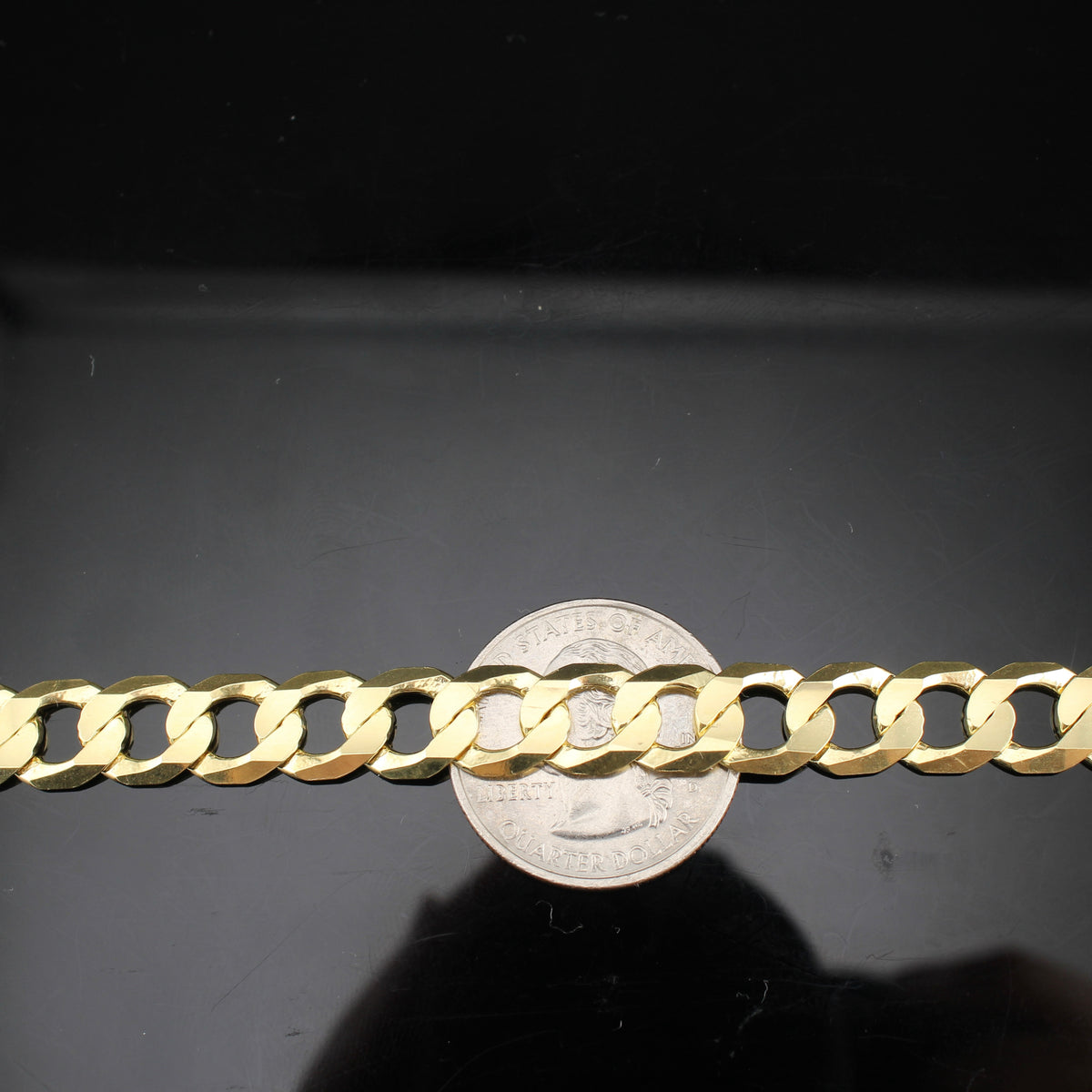 Pulsera de Eslabones Cubanos de Oro de 10K Auténtico de 9mm