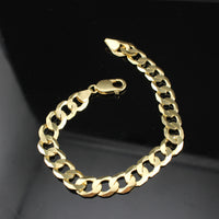 Pulsera de Eslabones Cubanos de Oro de 10K Auténtico de 9mm