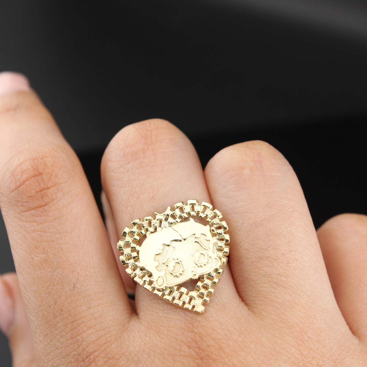 10K Gold Heart Betty Inspired Ring