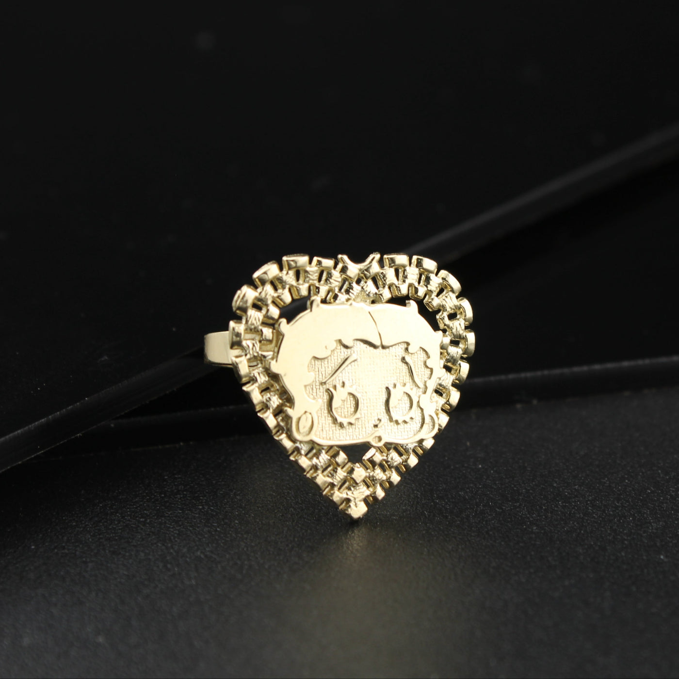 10K Gold Heart Betty Inspired Ring