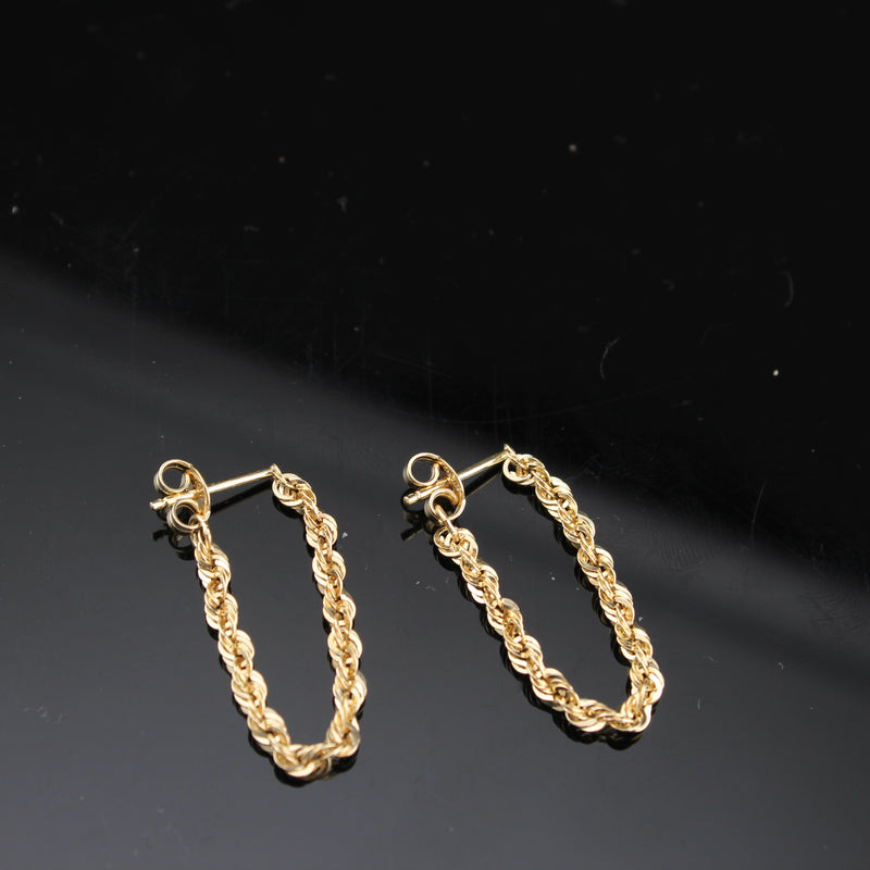 Real 10K Gold Rope Earrings
