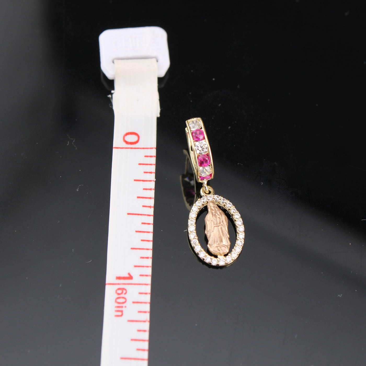 10K Gold Virgin Mary Earrings