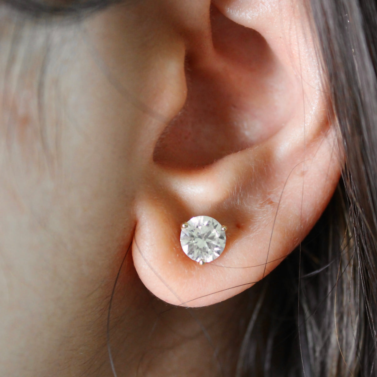 Pendientes de oro de 10K auténtico de 2.00 ct con diamantes de laboratorio