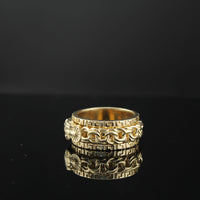 Anillos giratorios de eslabones chino de oro de 10K auténtico para hombre