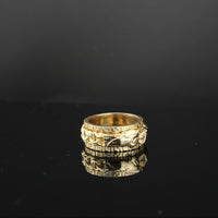 Anillos giratorios de eslabones chino de oro de 10K auténtico para hombre