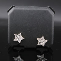 Real 10K Gold Star Diamond Studs
