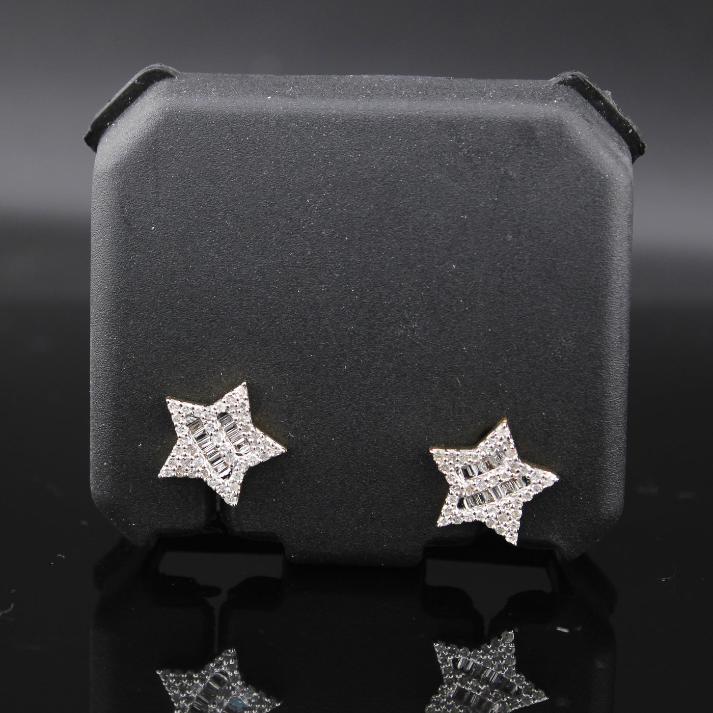 10K Star Real Diamond Studs