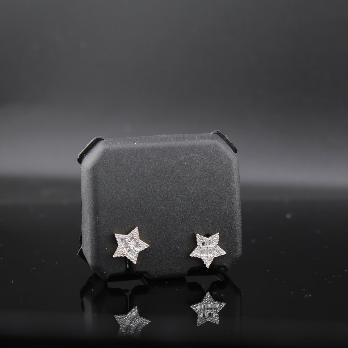 Real 10K Gold Star Diamond Studs
