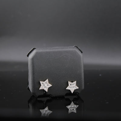 10K Star Real Diamond Studs