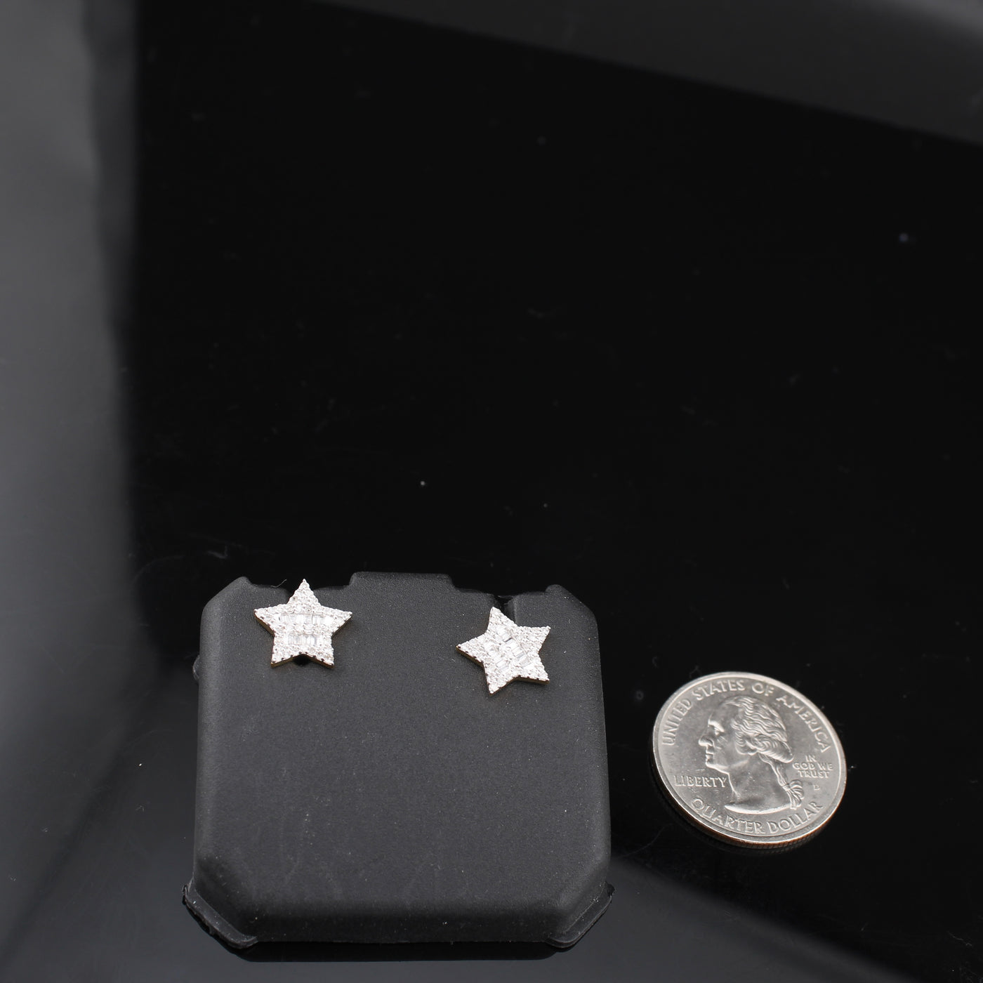 10K Star Real Diamond Studs