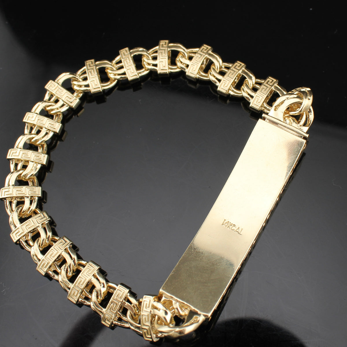Real 14K Gold Chino ID Link Bracelet