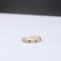 Anillo de Oro Real de 14K con el Ojo Turco