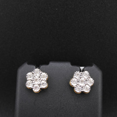 10K Flower Diamond Studs 0.50 CTW