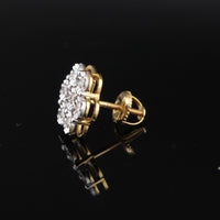 Real 10K Gold Flower Diamond Studs 0.50 CTW