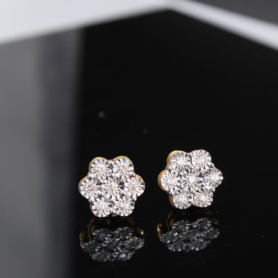 10K Flower Diamond Studs 0.50 CTW