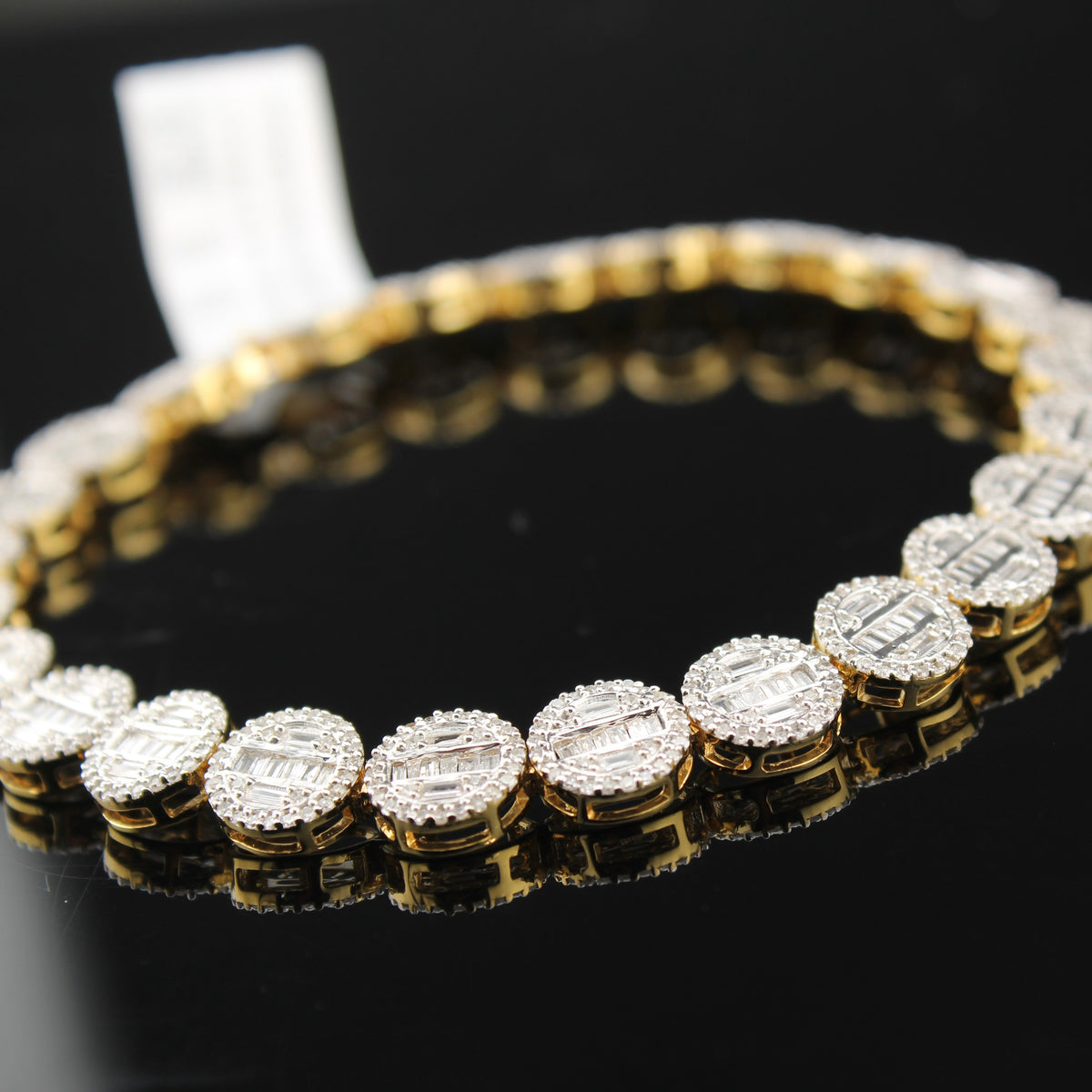 Real 10K Gold Round Diamond Bracelet