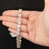 Real 10K Gold Round Diamond Bracelet
