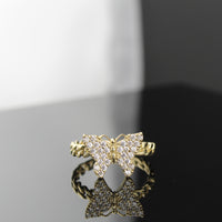 Anillo de mariposa de oro de 10K real