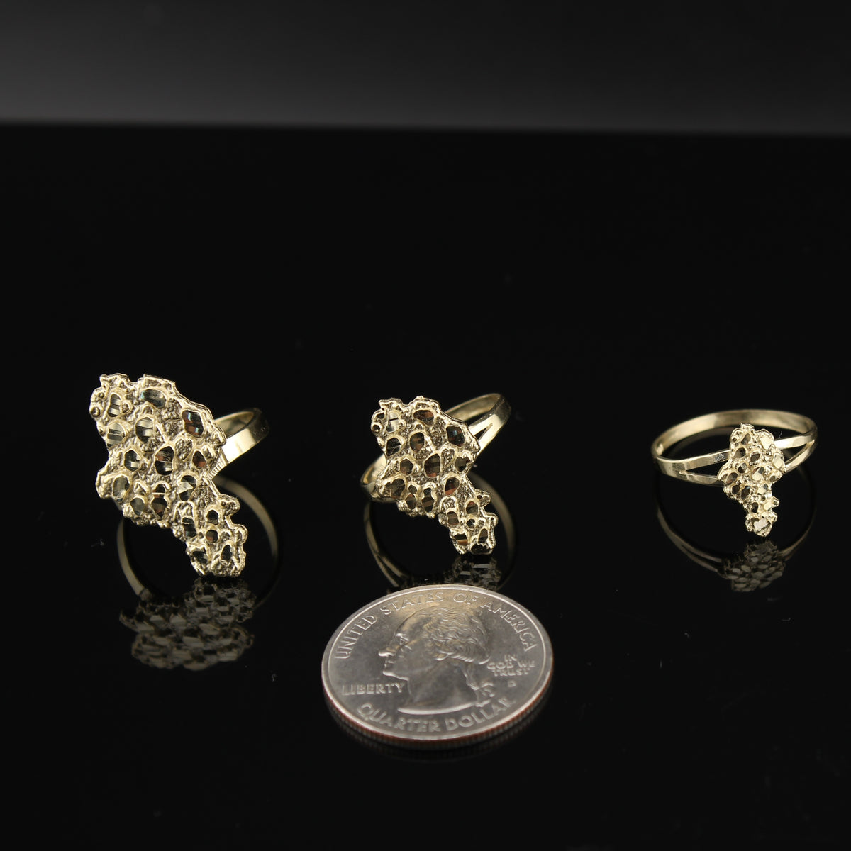 Real 10K Gold Nugget Rings