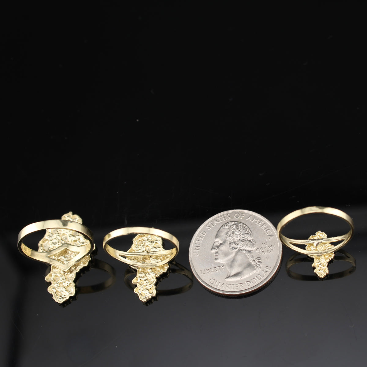 Real 10K Gold Nugget Rings
